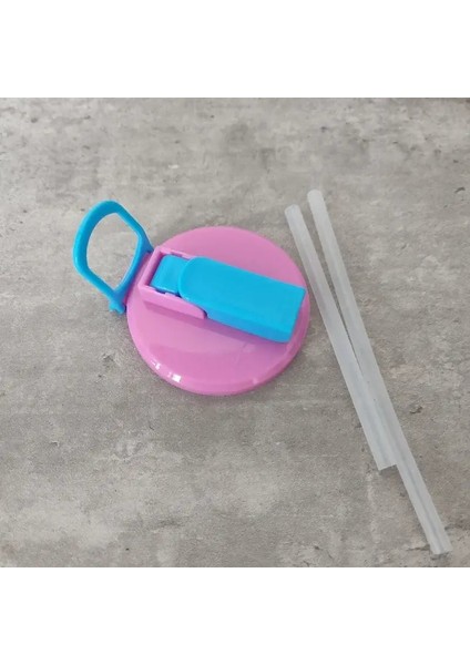 Taşınabilir Soda Kutu Kapağı ve Silikon Saman Soda, Konserve Içecekler Için Uygun Bir Şekilde Yeniden Kullanılabilir Bira Suyu 1 Adet 2 Pipet Renk: Pembe Mavi (Yurt Dışından)
