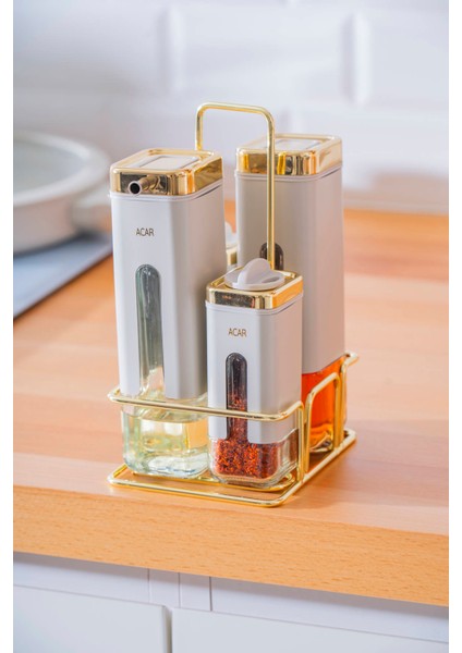 Mabel 5 Parça Cam Yağlık Sirkelik ve Baharat Takımı fiyatları