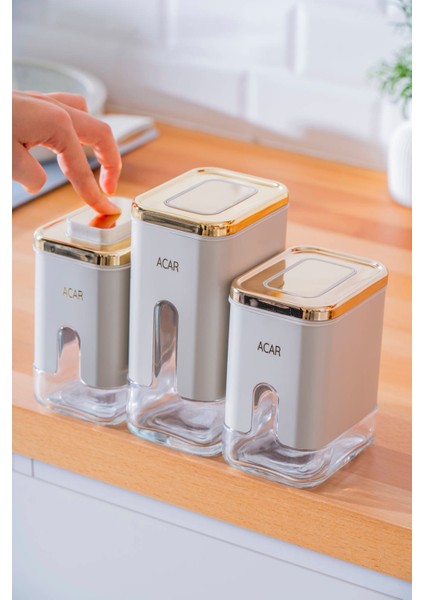 Mabel 3’lü Vakum Kapaklı Cam Baharatlık Takımı modelleri