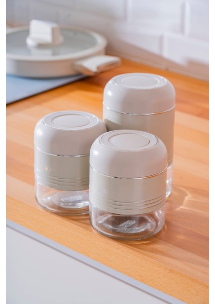 Orion 3'lü Vakum Kapaklı Baharatlık Kavanoz Seti