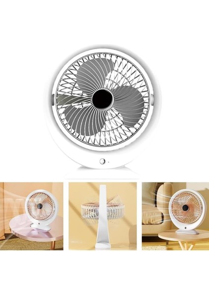 Bmr-22 Şarjlı Masaüstü Vantilatör, 3 Hız Kademesi, 180° Ayarlanabilir Dönüş, Soğutucu, Sessiz Fan fırsatları