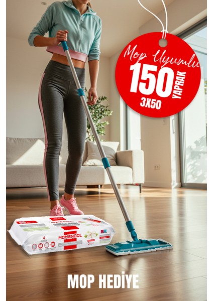Mop Temizlik Havlusu Mop Aparatı Hediyeli 50X3 Beyaz Sabun fiyatları