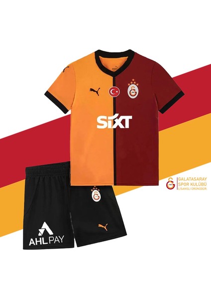Orijinal Lisanslı 24-25 Sarı - Kırmızı 5 Yıldızlı Çocuk Forma Set
