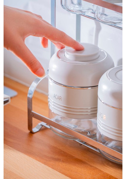 Orion8 Li Metal Standlı Cam Baharatlık Takımı fırsatları