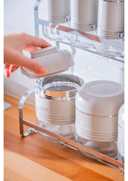 Orion8 Li Metal Standlı Cam Baharatlık Takımı indirimleri