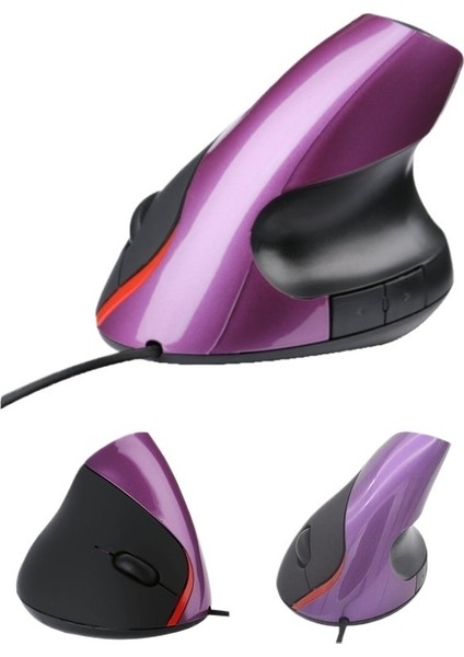 USB Optik Dikey Fare Ergonomik Dik Bilek Fare 5 Düğmeli Kablolu Fare (Yurt Dışından)