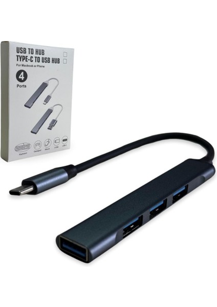 Gab-Tcum30 Usb 4 Port + Type-C 3.0 Slım Çoklayıcı