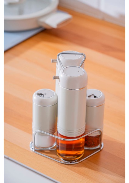 Orion 5 Parça Cam Yağlık Sirkelik ve Baharat Takımı