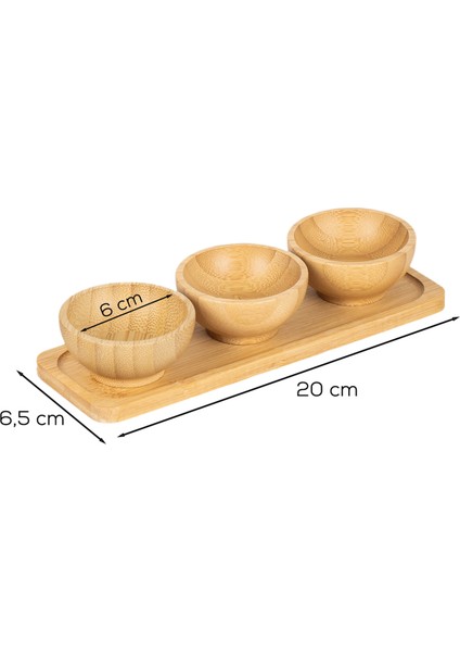 2078 3lü Ahşap Bambu Standlı Kase Sosluk Reçellik Çerezlik Ikramlık Sunumluk Seti Takımı indirimleri