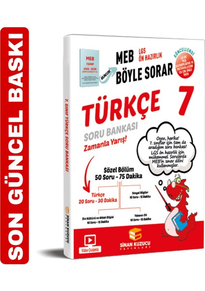 Sinan Kuzucu 7. Sınıf Türkçe Soru Bankası Yeni fiyatları
