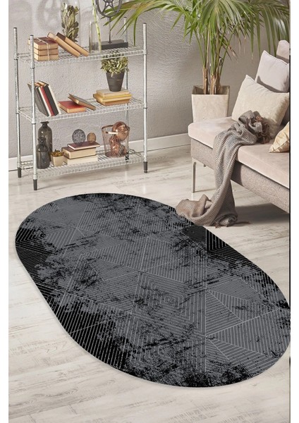Dijital Kaymaz Yıkanabilir Modern Salon Halısı Mutfak Halısı Koridor Halısı Oval Halı Yolluk 1185 Oval