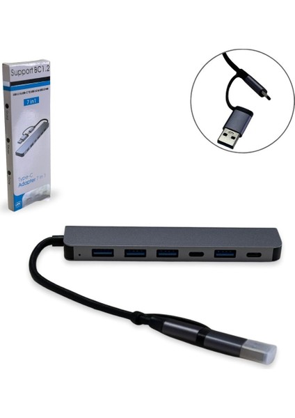 GAB-TY701 Çevirici Type-C To 3.0 7 In 1 USB + Hdtv 4K fiyatları