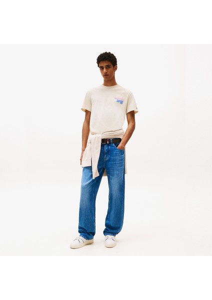 Back Logo Erkek Bej T-Shirt.ach