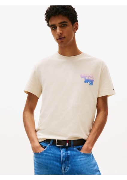 Back Logo Erkek Bej T-Shirt.ach modelleri