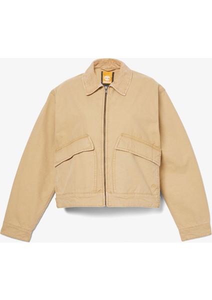 Strafford Yıkanmış Kanvas Kadın Bej Ceket.- fırsatları