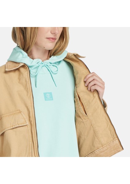 Strafford Yıkanmış Kanvas Kadın Bej Ceket.-