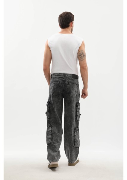 Erkek Kargo Cepli Jean Pantolon