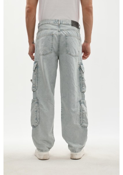 Erkek Kargo Cepli Jean Pantolon