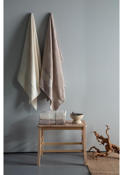 LOTUS HAVLU SETI EKRU-VIZON 90x150 - AILE SETI