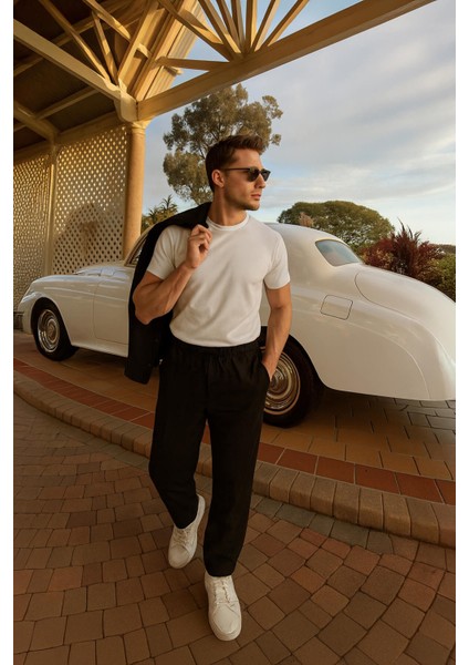 Erkek Beli Lastikli Baggy Pantolon