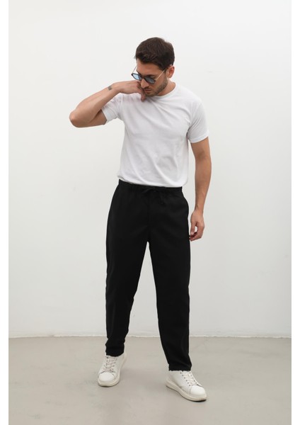 Erkek Beli Lastikli Baggy Pantolon