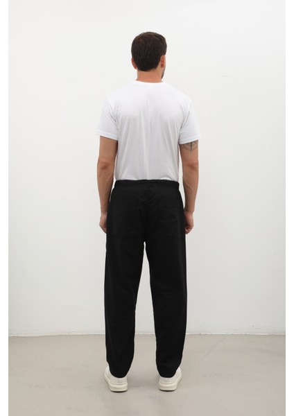 Erkek Beli Lastikli Baggy Pantolon