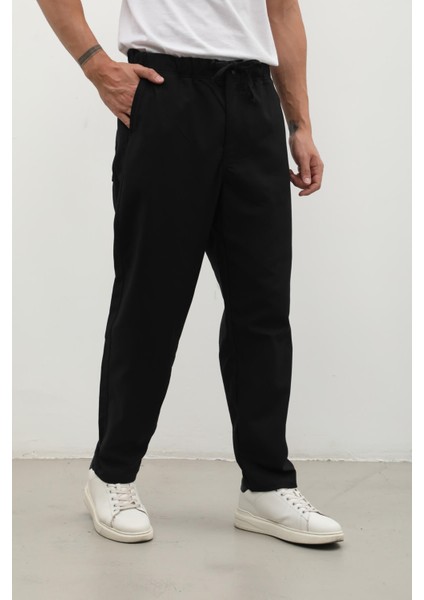 Erkek Beli Lastikli Baggy Pantolon