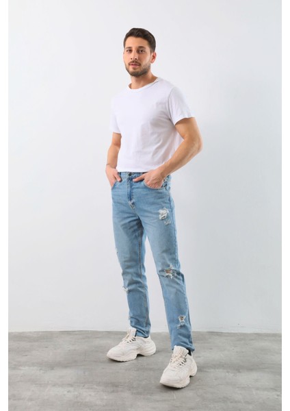Erkek Yırtık Detaylı Jean Pantolon fiyatları