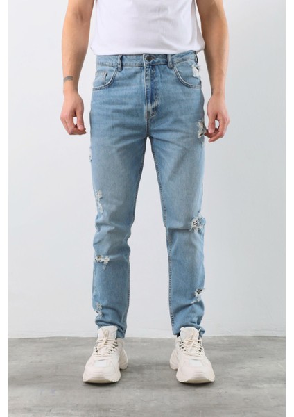 Erkek Yırtık Detaylı Jean Pantolon