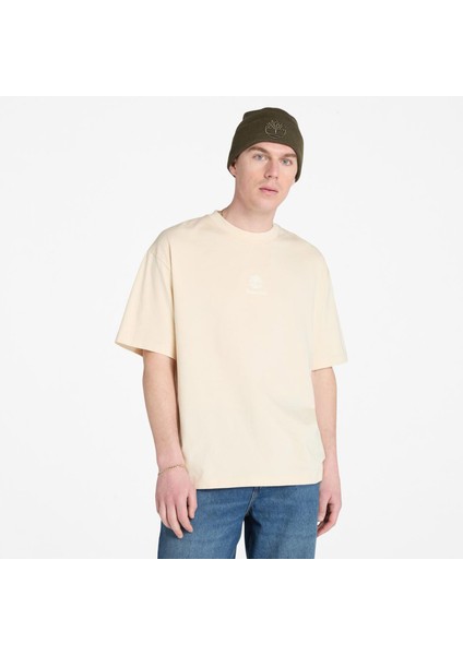 Hampthomn Tonal Stack Logo Erkek Bej T-Shirt.-