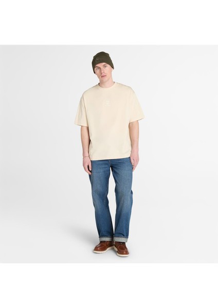 Hampthomn Tonal Stack Logo Erkek Bej T-Shirt.- fiyatları