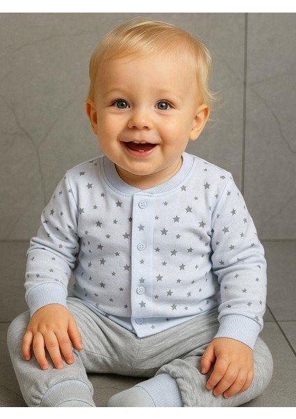 Erkek Çocuk Yıldız Desenli Pamuklu Yumuşak Dokulu Pijama Takımı fiyatları