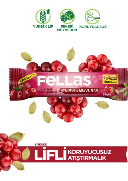 Vitamin & Meyve Bar - Turna Yemişi ve Kabak Çekirdeği 35 gr x 12 Adet