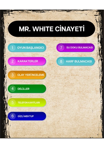 Yılbaşı Gecesinde Mr.white Suikast Dosyası Sudoku ve Harf Bulmacalı Özel Seri Seri Katil Davası, Suçluyu Bulma fiyatları