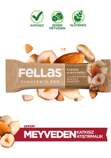 Karışık Kuruyemişli Kuruyemiş Bar 30 gr x 12 Adet