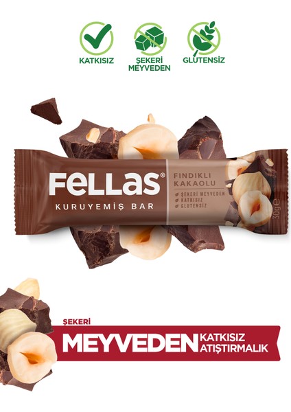Fındık Kakaolu Kuruyemiş Bar 30 gr x 12 Adet
