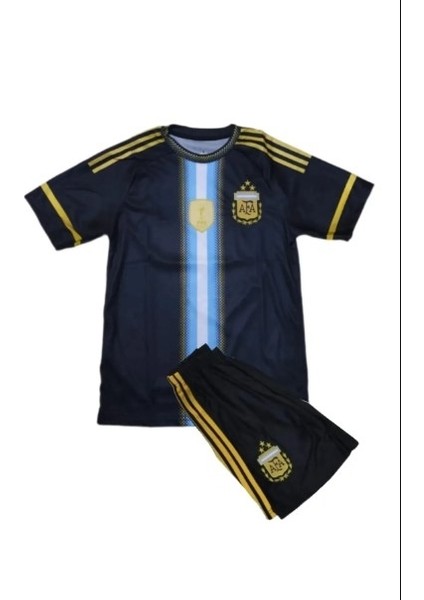 Özel Tasarım Çocuk Dünya Kupası Messi Arjantin Milli Takım Halı Saha Forması Tişört