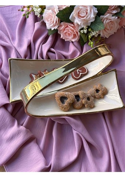 Dream Gold Dikdörtgen Servis Tabağı 2 Bölmeli 31CM fiyatları