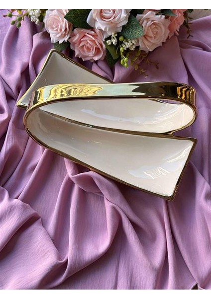 Dream Gold Dikdörtgen Servis Tabağı 2 Bölmeli 31CM fırsatları