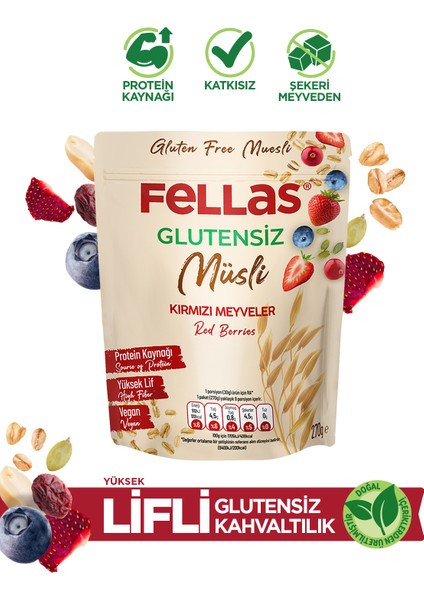 Glutensiz Müsli - Kırmızı Meyveli 270 gr