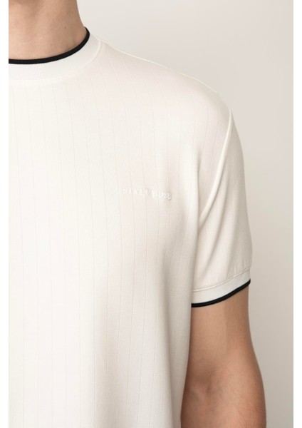 Beyaz Regular Fit Bisiklet Yaka Erkek T-Shirt E1015 modelleri