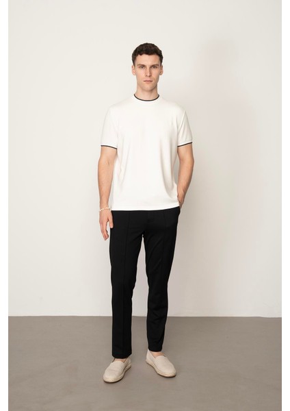 Beyaz Regular Fit Bisiklet Yaka Erkek T-Shirt E1015 fırsatları