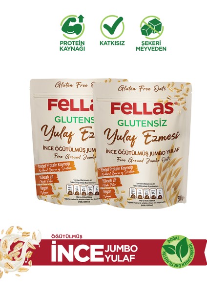 Glutensiz Yulaf Ezmesi 300 gr x 2 Adet