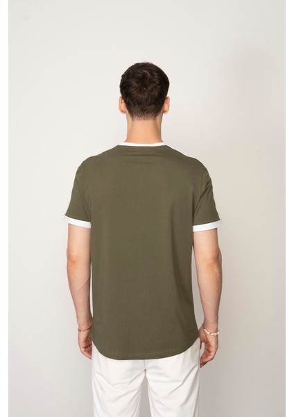 Haki Regular Fit Bisiklet Yaka Erkek T-Shirt E1024 indirimleri