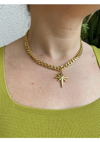 Gurmet Kutup Yıldızı Model Gold Renkli Kolye fiyatları