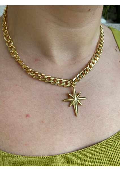Gurmet Kutup Yıldızı Model Gold Renkli Kolye fırsatları