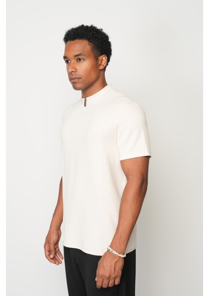 Taş Regular Fit Dik Yaka Erkek T-Shirt E1007