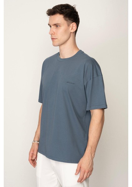 Mavi Oversıze Bisiklet Yaka Erkek T-Shirt E1025 modelleri