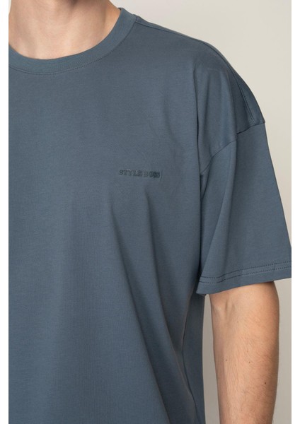 Mavi Oversıze Bisiklet Yaka Erkek T-Shirt E1025 indirimleri
