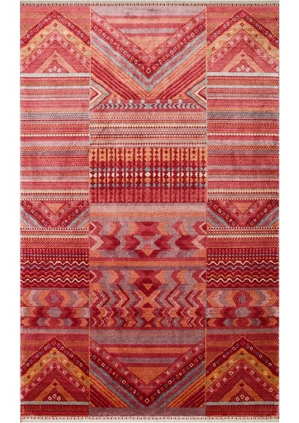 Nepal Zr 18 Yün Viskon Tensel Kırmızı Multy Otantik Uşak Desenli Halı